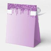 Geburtstagsparty lila Glitzer vielen Dank Geschenkschachtel (Rückseite)