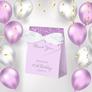 Geburtstagsparty lila Glitzer violett vielen Dank Geschenkschachtel