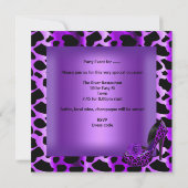 Geburtstagsparty Lila Leopard Black Shoes Einladung (Rückseite)