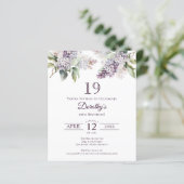 Geburtstagsparty Lila Lilac Floral (Stehend Vorderseite)