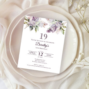 Geburtstagsparty Lila Lilac Floral