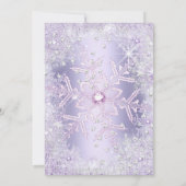 Geburtstagsparty Lila Silver Winter Wonderland Einladung (Rückseite)