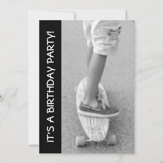 Geburtstagsparty Longboard Einladung (Vorderseite)