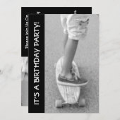 Geburtstagsparty Longboard Einladung (Vorne/Hinten)