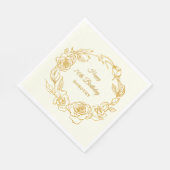 Geburtstagsparty Luxe Gold Rose Elfenbeincocktail Serviette (Ecke)