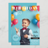 Geburtstagsparty Magazine Cover Einladung (Vorne/Hinten)