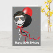 Geburtstagsparty Man auf Balloon Karte (Gelbe Blume)