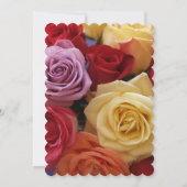 Geburtstagsparty - mehrfarbige Rose Einladung (Rückseite)