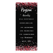 Geburtstagsparty Menü Programm schwarz rot (Vorne)