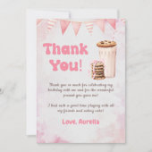 Geburtstagsparty "Milch und Cookies" Dankeskarte (Vorderseite)