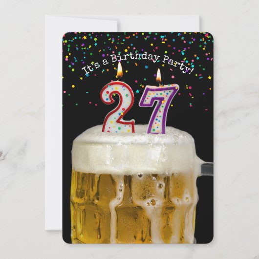 Geburtstagsparty mit Bier Einladung (Vorderseite)