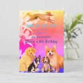 Geburtstagsparty MIT DOGGY FREUNDEN Einladung (Stehend Vorderseite)