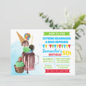 Geburtstagsparty mit Extremmilch Einladung (Stehend Vorderseite)