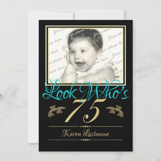 Geburtstagsparty mit Foto Einladung (Vorderseite)