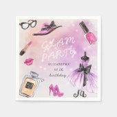 Geburtstagsparty mit Glamour Serviette (Vorderseite)