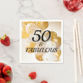 Geburtstagsparty mit Gold und Weißballons Serviette (Beispiel)