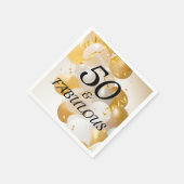 Geburtstagsparty mit Gold und Weißballons Serviette (Ecke)