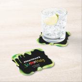 Geburtstagsparty mit grünen Schleifen Untersetzer (Vor Ort)