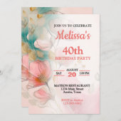 Geburtstagsparty mit hübschem Bläschen Einladung (Vorne/Hinten)