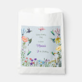 Geburtstagsparty mit Hummingvögeln und Blumengarte Geschenktütchen (Vorderseite)