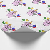 Geburtstagsparty mit niedlichem Schwein|Rückfärbun Geschenkpapier (Ecke)