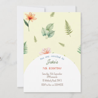 Geburtstagsparty mit niedlichen Dinosauriern Einladung