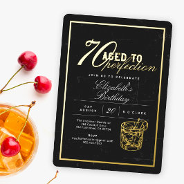 Geburtstagsparty mit Perfection Cocktail 70. Folieneinladung