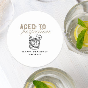 Geburtstagsparty mit Perfection White Whiskey Runder Pappuntersetzer
