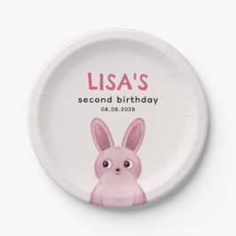 Geburtstagsparty mit rosa Babybunny Pappteller