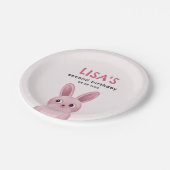 Geburtstagsparty mit rosa Babybunny Pappteller (Schrägansicht)