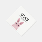Geburtstagsparty mit rosa Babybunny Serviette (Ecke)