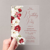 Geburtstagsparty mit Rot und Weiß Acryleinladungen (Insitu (Handheld))