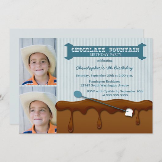 Geburtstagsparty mit Schokolade Einladung (Vorne/Hinten)