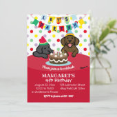 Geburtstagsparty mit Schwarz-Schokolade Einladung (Stehend Vorderseite)