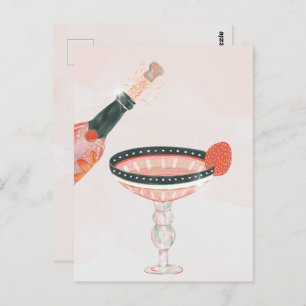 Geburtstagsparty mit Vintagem Champagner Postkarte
