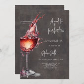 Geburtstagsparty mit Vollendung Wein Einladung (Vorne/Hinten)