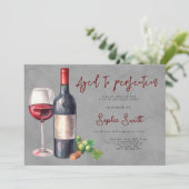 Geburtstagsparty mit Vollendung Wein Einladung (Stehend Vorderseite)