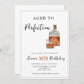 Geburtstagsparty mit Whiskey Flasche Einladung (Vorne/Hinten)