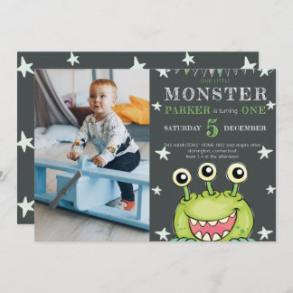 Geburtstagsparty Monster Kids Foto Einladung