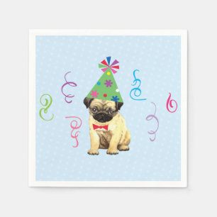 Geburtstagsparty Mops Napkins Serviette