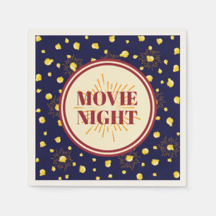 Geburtstagsparty Movie Night - Popcorn Feuerwerk Serviette