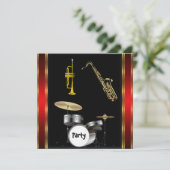 Geburtstagsparty Music Dance Einladung (Stehend Vorderseite)