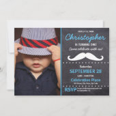 Geburtstagsparty, Mustache theme, Foto Einladung (Vorderseite)