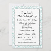 Geburtstagsparty-Muster Aquamarin und weiß Einladung (Vorderseite)