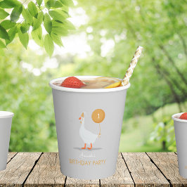 Geburtstagsparty niedlich Graue und Gelbe Alberne  Pappbecher