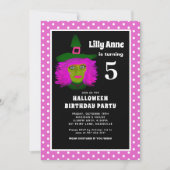 Geburtstagsparty Niedlich Pink Witch Girls Einladung (Vorderseite)