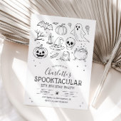 Geburtstagsparty niedliche Hand Zeichnen Halloween Einladung