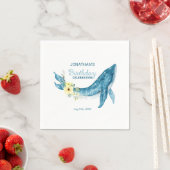 Geburtstagsparty niedlicher Blauwal Serviette (Beispiel)