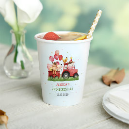 Geburtstagsparty niedlicher Landtiere Pappbecher