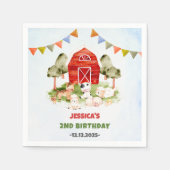 Geburtstagsparty niedlicher Landtiere Serviette (Vorderseite)